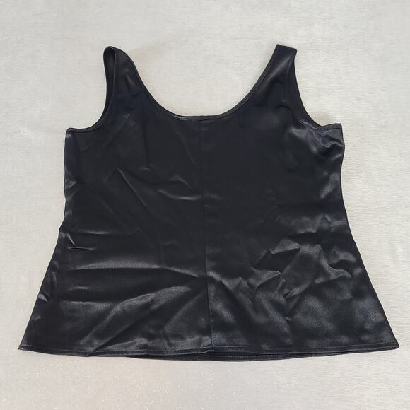 Marina women's satin black tank Sz Large Goth Fairy grunge Matrix Dark feminine - Picture 2 of 9